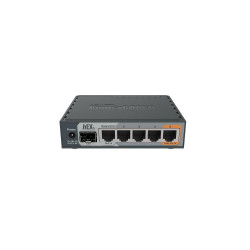 Mikrotik 5-Port Gigabt Ethernet Router, RB760iGS, 5* 10/100/1000Ethernetports, CPU nominal frequency: 880 MHz, 2* CPU core count, 4*CPU Threadscount, Size of RAM: 256 MB, Max Power cons 11W, 1x SFP ports, 1x USBports