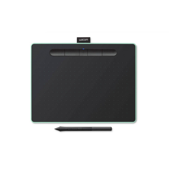 Tableta grafica Intuos M Black, cu Bluetooth, dimensiune 264x200x8.8mm, suprafata activa 216x135mm, rezolutie 2540 lpi, nivele de presiune 4096, fara multi touch, compatibilitate Windows 7, macOS X 10.11, Android 6, Chrome OS 87 sau variante mai noi Tableta grafica Intuos M Black, cu Bluetooth, dimensiune 264x200x8.8mm, suprafata activa 216x135mm, rezolutie 2540 lpi, nivele de presiune 4096, fara multi touch, compatibilitate Windows 7, macOS X 10.11, Android 6, Chrome OS 87 sau variante mai noi