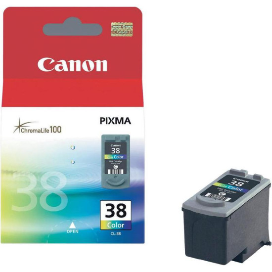 Cartus cerneala Canon CL-38, color, capacitate 9ml / 205 pagini, pentru Canon Pixma IP1800, Pixma IP1900, Pixma IP2500, Pixma IP2600, Pixma MP140, Pixma MP190, Pixma MP210, Pixma MP220, Pixma MX300, Pixma MX310