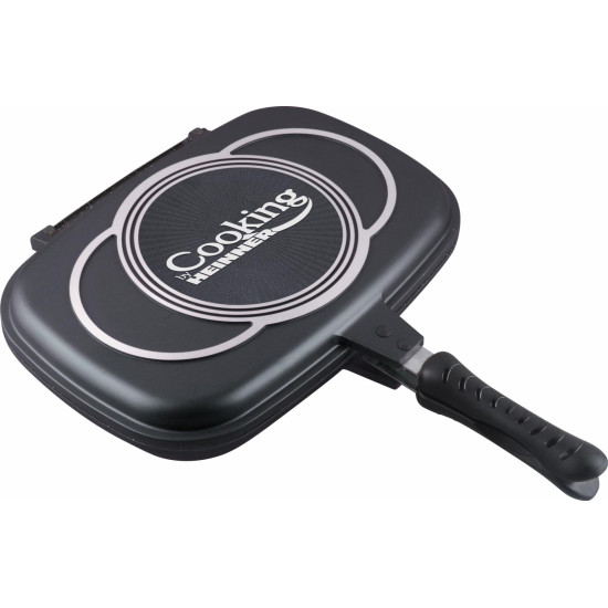 TIGAIE DUBLA DREPTUNGHIULARA TIP GRILL, ALUMINIU, 36x24x7.5 CM,DARK LINE CLASSIC,COOKING BY HEINNER TIGAIE DUBLA DREPTUNGHIULARA TIP GRILL, ALUMINIU, 36x24x7.5 CM,DARK LINE CLASSIC,COOKING BY HEINNER