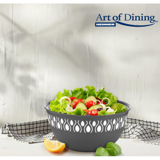SET 4 BOLURI PLASTIC, 16/20/24/28 CM, GRI, ART OF DINNING BY HEINNER SET 4 BOLURI PLASTIC, 16/20/24/28 CM, GRI, ART OF DINNING BY HEINNER