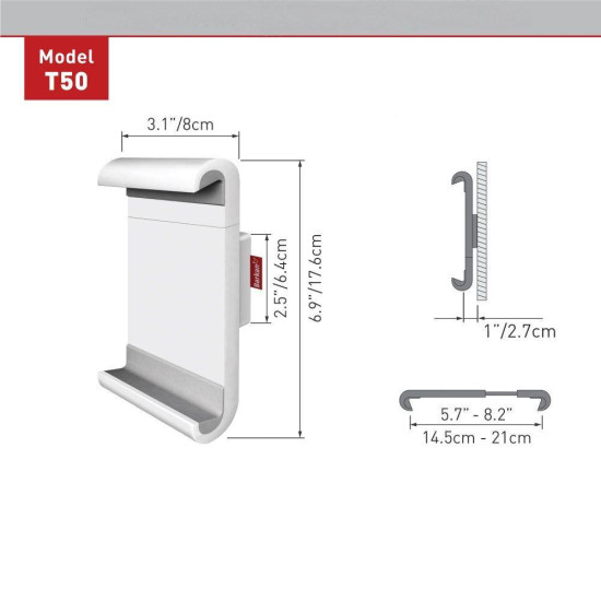 Suport Tableta/Mobil de birou, Barkan T50, Fix, 7-12'', alb Suport Tableta/Mobil de birou, Barkan T50, Fix, 7-12'', alb