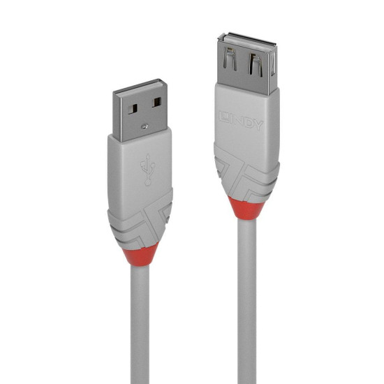 Cablu Lindy LY-36714, USB 2.0 Type A Extension, 3m, Anthra Line