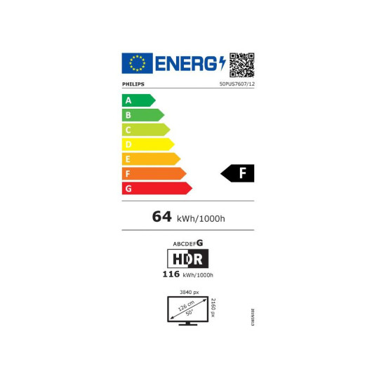 Smart TV Philips  50PUS7657/12 (Model 2022) 50