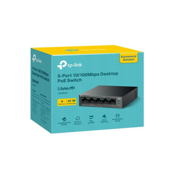 TP-LINK LS105LP 9 PORT 10/100 SWITCH POE TP-LINK LS105LP 9 PORT 10/100 SWITCH POE
