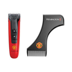 Aparat de tuns pentru barba/mustata MB4128 Manchester United Beard Boss Styler, Lame CaptureTrim, Lame lavabile, Indicator LED, Rosu/ Negru