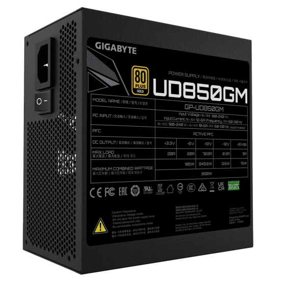 SURSA GB UD850GM 850W 80 PLUS GOLD, ACTIVE PFC, ATX V2.31, ventilator 120mm, negru SURSA GB UD850GM 850W 80 PLUS GOLD, ACTIVE PFC, ATX V2.31, ventilator 120mm, negru