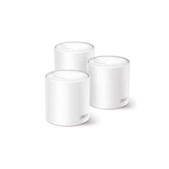 TP-Link AX3000 whole home mesh Wi-Fi 6 System, Deco X50(3-pack); Dual- Band, Standarde Wireless: IEEE 802.11ax/ac/n/a 5 GHz, IEEE 802.11ax/n/b/g 2.4 GHz, viteza wireless: 5 GHz: 2402 Mbps, 2.4 GHz: 574 Mbps, 2 x antene interne, 2×2 MU-MIMO, Mod Router, Mo