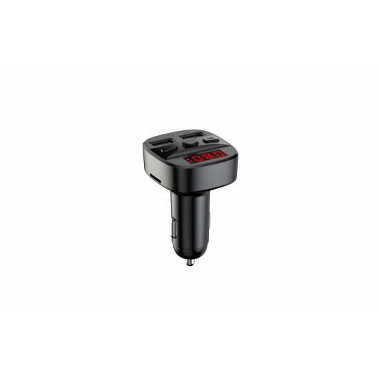 Modulator FM Serioux ABFM60, Bluetooth 5.0 , raza actiune de până la 5 m, voltaj intrare: 1x DC 12V/24V ,2 porturi USB: 1x USB DC5V 2.4A Max 1 x USB audio (pana la 32 GB), slot MicroSD (pana la 32 GB), format muzica: MP3/WMA/WAV, frecvența FM: 87.5MHz - 1