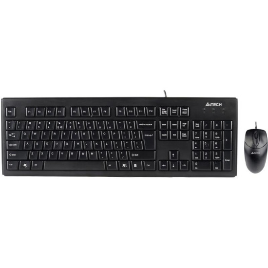 Kit tastatura + mouse A4tech KRS-8372, cu fir, negru