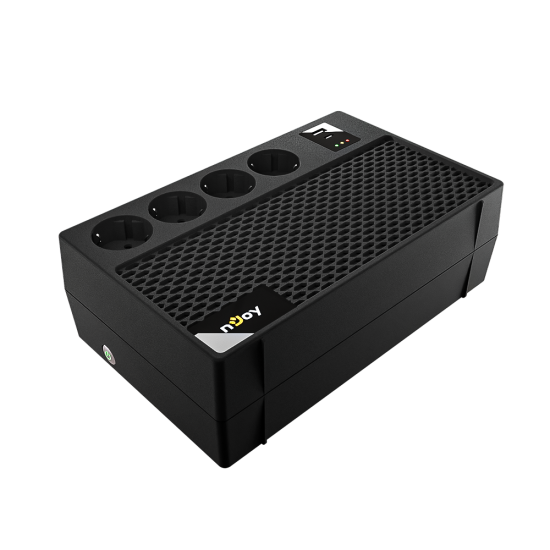 UPS nJoy Renton 650 Plus, 650VA / 360W, 4x prize Schuko conectate la baterie, 1x port incarcare USB Tip C 33W, 1x port de incarcare USB Tip A 18W, fara display LCD, tensiune nominala de intrare 230V Caracteristici Stabilizator (AVR) de tip Boost and Buck UPS nJoy Renton 650 Plus, 650VA / 360W, 4x prize Schuko conectate la baterie, 1x port incarcare USB Tip C 33W, 1x port de incarcare USB Tip A 18W, fara display LCD, tensiune nominala de intrare 230V Caracteristici Stabilizator (AVR) de tip Boost and Buck