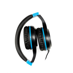 Casti cu micr. Spacer Pearl Blue, cu fir, multimedia,  2x Jack 3.5mm, microfon pe fir, driver 40mm, 20Hz - 20000Hz, pliabile, 1.8m, negru si albastru