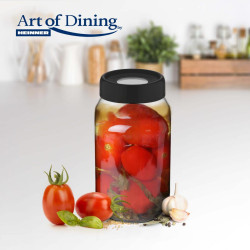 BORCAN DEPOZITARE STICLA  CU CAPAC,1 L NEGRU, ART OF DINING BY HEINNER