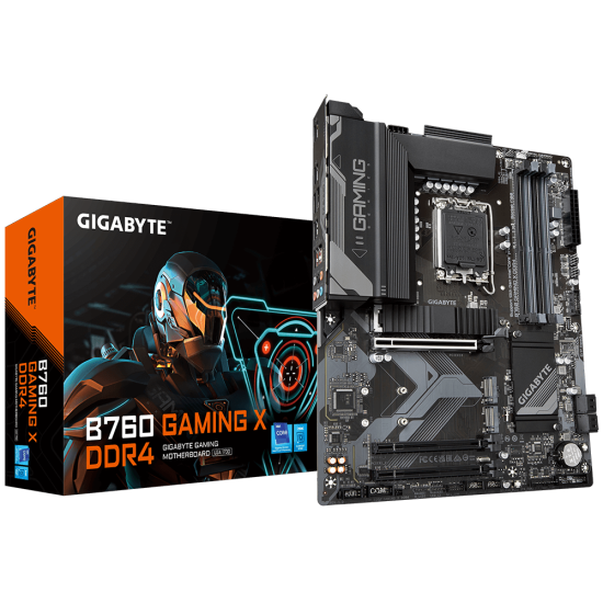 Placa de baza Gigabyte B760 GAMING X DDR4 LGA 1700, 4x sloturi ram, max. 128GB, frecventa maxima suportata 5133MHz, 1x DisplayPort, 1x HDMI, 3x PCIe x16, 4x conectori SATA 6GB/s, 1x LAN 2.5 Gbps, ATX