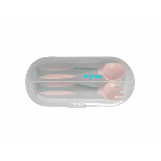 Set lingurita si furculita , roz, U-Grow Set lingurita si furculita , roz, U-Grow