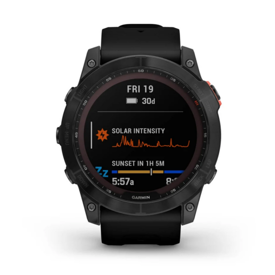 Ceas Garmin fenix 7X Solar, functii ceas, sincronizare ora GPS, ceas destaptator, temporizator, cronometru, monitorizarea sanatatii, puls masurat la incheietura mainii, saturatie de oxigen in sange, contorizare somn, senzori GPS, GLONASS, GALILEO, altimet