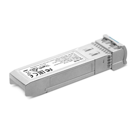 TP-Link Single-mode SFP+ LC Transceiver, Standards and Protocols: IEEE 802.3ae, TCP/IP, 10 Gbps, Max. Cable Length: 10 km, Wave Length: 1310 nm.