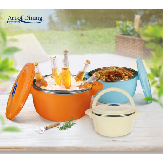 SET 3 CASEROLE TERMICE 2+4+6L,BELLY ORANGE, ART OF DINING BY HEINNER SET 3 CASEROLE TERMICE 2+4+6L,BELLY ORANGE, ART OF DINING BY HEINNER