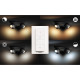 Spot LED Cvadruplu Philips Hue Buckram, Bluetooth, 4xGU10, 4x5W, 1400 lm, lumina alba (2200-6500K), IP20, 24x24x10.3cm, Metal, Negru, Intrerupator cu variator inclus Spot LED Cvadruplu Philips Hue Buckram, Bluetooth, 4xGU10, 4x5W, 1400 lm, lumina alba (2200-6500K), IP20, 24x24x10.3cm, Metal, Negru, Intrerupator cu variator inclus