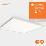 Panou LED Ledvance PLANON+ 600, 36W, 3000 lm, lumina neutra (4000K), IP20/IK03, 595x595x56mm, aluminiu, Alb