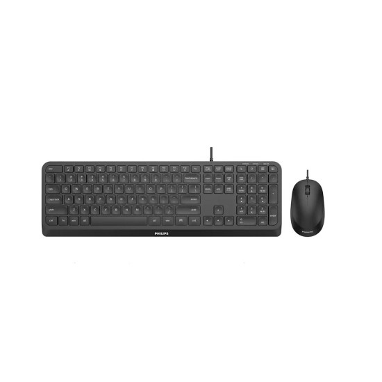 Kit Philips SPT6207, cu fir, USB 2.0, 104 taste, membrana, 1.6m negru + Mouse SPK7207 Kit Philips SPT6207, cu fir, USB 2.0, 104 taste, membrana, 1.6m negru + Mouse SPK7207