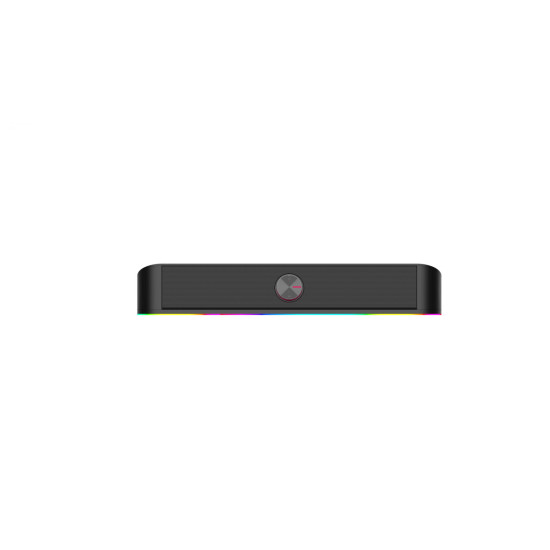 Soundbar gaming Serioux Yron RGB, putere: 3W x 2, impedanță: 4Ω, frecvență: 150Hz - 20KHz, sensibilitate:750mv ± 50, alimentare: DC5V / 1A, S / N: ≥85dB, dimensiunea driverului: 2 inch x 2, conexiune: 3.5mm jack TRS, RGB : 6 moduri de lumină, cablu USB & 