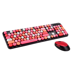 Kit tastatura + mouse Serioux Retro  9900RD, wireless 2.4GHz, US layout, multimedia, mouse optic 800-1600dpi, USB, nano receiver, rosu