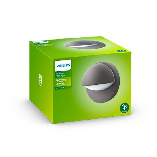 Aplica pentru exterior Philips June, 1xE27, max 42W, IP44, 135x195mm, Antracit