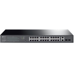 TP-LINK 28-Port Gigabit Easy Smart Switch with 24-Port PoE+, Standarde și Protocoale: IEEE 802.3, IEEE 802.3u, IEEE 802.3ab, IEEE 802.3x, IEEE 802.3af, IEEE 802.3at, IEEE 802.1q, IEEE 802.1p, Interfață: 26 10/100/1000 Mbps RJ45 Ports, 2 Gigabit SFP Ports,