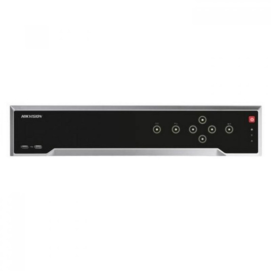 NVR Hikvision 32 canale IP 16 x POE DS-7732NI-I4/16P(B); 12MP, rezolutie inregistrare: 12 MP/8 MP/6 MP/5 MP/4 MP/3 MP/1080p/UXGA/720p/VGA /4CIF/DCIF/2CIF/CIF/QCIF, Incoming/Outgoing bandwidth: 256 Mbps/256Mbps, decoding: 2-ch@12 MP (20 fps)/4-ch@8 MP (25 