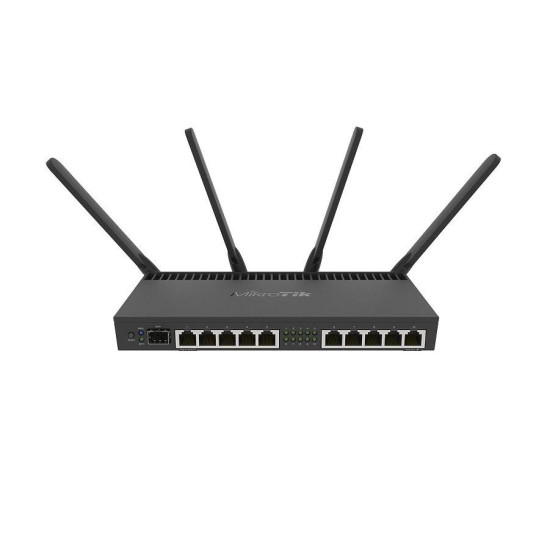 MikroTik RouterBOARD 4011iGS+5HacQ2HnD with Annapurna Alpine AL21400Cortex A15 CPU (4-cores, 1.4GHz per core), 1GB RAM, 512 MB, 10xG bit LAN,1xSFP+ port, built-in 5Ghz 802.11ac four chain wireless with exter MikroTik RouterBOARD 4011iGS+5HacQ2HnD with Annapurna Alpine AL21400Cortex A15 CPU (4-cores, 1.4GHz per core), 1GB RAM, 512 MB, 10xG bit LAN,1xSFP+ port, built-in 5Ghz 802.11ac four chain wireless with exter
