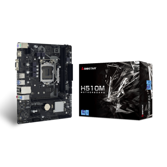 Placa de baza Biostar H510MHP 2.0 LGA1200, 2x DDR4 3200MHz, 1x PCIe 4.0 x16, 2x PCIe 3.0 x1, 1x M.2, 4x SATA III 6Gbps, 1Gbps LAN, mATX