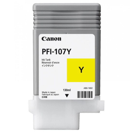 Cartus cerneala Canon PFI-107Y, yellow, capacitate 130ml, pentru Canon iPF680/685, iPF780/785, iPF670/770 Cartus cerneala Canon PFI-107Y, yellow, capacitate 130ml, pentru Canon iPF680/685, iPF780/785, iPF670/770
