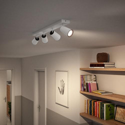 Spot LED Philips myLiving Paisley, 4xGU10, 5.5W, IP20, Metal, Alb