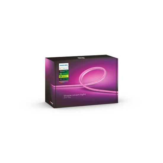 Banda LED RGB inteligenta pentru exterior Philips Hue, Bluetooth, 19W, 850 lm, lumina alba si color (2000-6500K), IP67, 2 metri