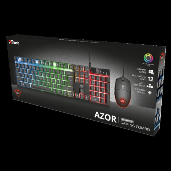 Kit Tastatura + Mouse Trust GXT 838 Azor Gaming Combo, negru Kit Tastatura + Mouse Trust GXT 838 Azor Gaming Combo, negru