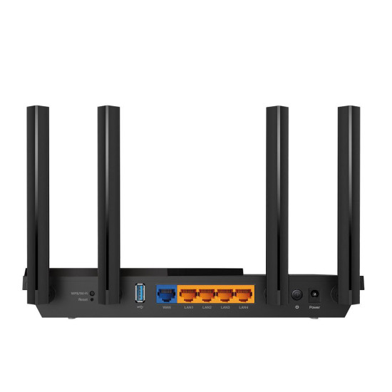 TP-Link Wireless Router, ARCHER AX55 ;WI-FI 6 ,dual band AX3000 5 GHz: 2402 Mbps (802.11ax), 2.4 GHz: 574 Mbps(802.11ax), Standard and Protocol: IEEE 802.11ax/ac/n/a 5 GHz, IEEE 802.11ax/n/b/g 2.4 GHz4 x Antene Externe fixe, 1× Port WAN/LAN Gigabit, 4× Po