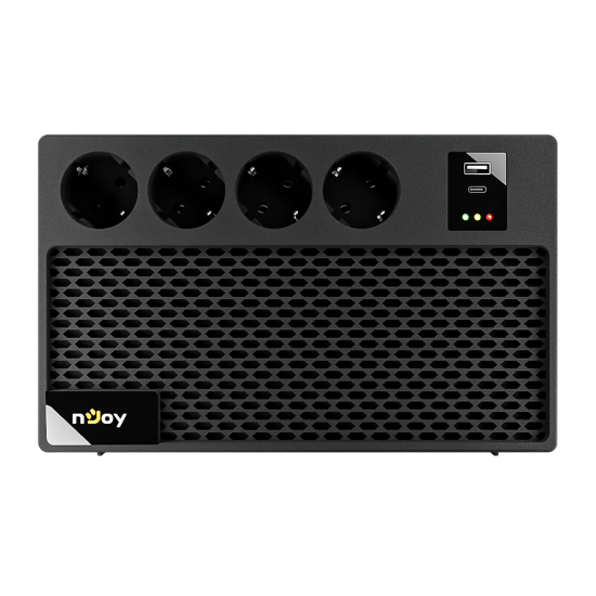 UPS nJoy Renton 650 Plus, 650VA / 360W, 4x prize Schuko conectate la baterie, 1x port incarcare USB Tip C 33W, 1x port de incarcare USB Tip A 18W, fara display LCD, tensiune nominala de intrare 230V Caracteristici Stabilizator (AVR) de tip Boost and Buck UPS nJoy Renton 650 Plus, 650VA / 360W, 4x prize Schuko conectate la baterie, 1x port incarcare USB Tip C 33W, 1x port de incarcare USB Tip A 18W, fara display LCD, tensiune nominala de intrare 230V Caracteristici Stabilizator (AVR) de tip Boost and Buck