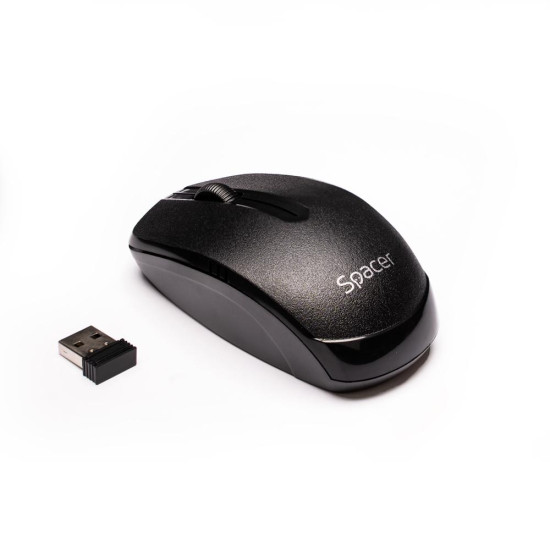 MOUSE Spacer, PC sau NB, fara fir, USB 2.4 GHz, optic, 1000 dpi, butoane/scroll 3/1, negru, SPMO-161 MOUSE Spacer, PC sau NB, fara fir, USB 2.4 GHz, optic, 1000 dpi, butoane/scroll 3/1, negru, SPMO-161