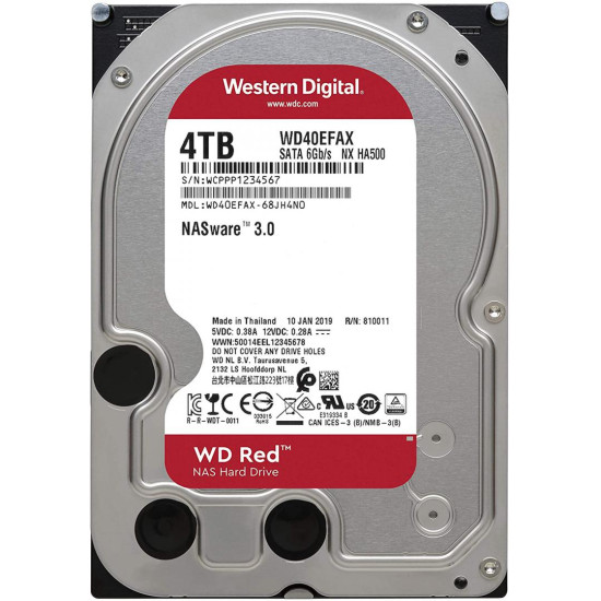 HDD WD RED, 4TB, 5400RPM, SATA III