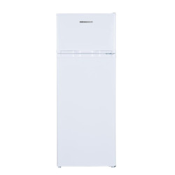 Frigider cu 2 usi Heinner HF-H2206E++, clasa energetica: E, capacitate totala: 206 L, capacitate frigider: 169 L, capacitate congelator: 37 L, control mecanic cu termostat ajustabil, lumina LED, 3 rafturi sticla frigider, compartiment pentru fructe si leg