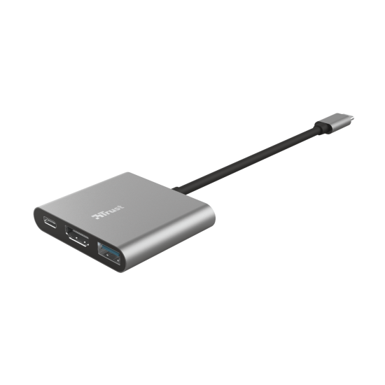 Hub USB Trust Dalyx, 3 porturi USB-C, silver