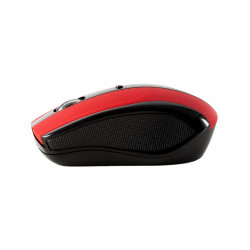 Mouse Serioux, Rainbow 400, fara fir, USB, senzor optic, distanta de operare; 10m, precizie: 1000/1600DPI ajustabila, 4 butoane, 2x baterie AAA, sisteme de operare: Windows / Mac OS / Linux, rosu