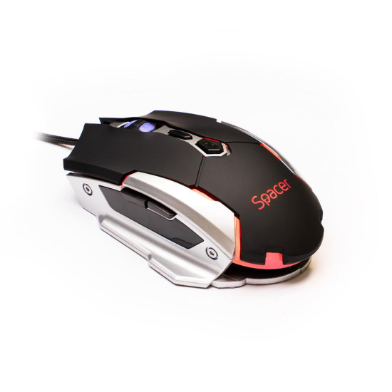 MOUSE Spacer Gaming SPGM-PULSAR-LITE, cu fir, USB, optic, 3.200 dpi, butoane/scroll 7/1, iluminare, negru