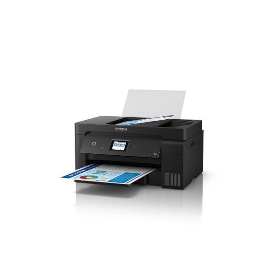 Multifunctional inkjet color CISS Epson L14150, dimensiune A3+ (Printare, Copiere, Scanare, Fax), duplex(A4), viteza 38ppm alb- negru, 24ppm color, rezolutie 4800x1200 dpi, alimentare hartie 250 coli, scanare, copiere și transmitere prin fax A4, scanner C