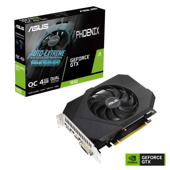 Placa video Asus nVidia Phoenix GeForce GTX 1650 OC 4GB GDDR6, 128BIT, 1x DisplayPort, 1x HDMI, 1x DVI-D, PCIe 3.0