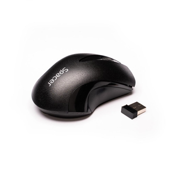 Mouse spacer SPMO-W12, wireless, 1000DPI, 3 butoane, functie auto sleep, negru Mouse spacer SPMO-W12, wireless, 1000DPI, 3 butoane, functie auto sleep, negru