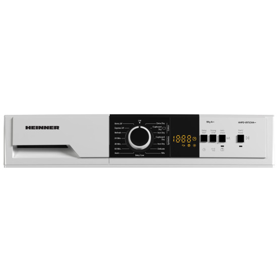 Uscator de rufe cu pompa de caldura Heinner HHPD-V9T1CHA++, Capacitate incarcare 9kg, Clasa energetica A++, 15 programe de uscare, Display LED, Program rapid camasi 20 min, Program expres 34 min, Program Baby Care, Functie Start intarziat, Functie anti-si Uscator de rufe cu pompa de caldura Heinner HHPD-V9T1CHA++, Capacitate incarcare 9kg, Clasa energetica A++, 15 programe de uscare, Display LED, Program rapid camasi 20 min, Program expres 34 min, Program Baby Care, Functie Start intarziat, Functie anti-si