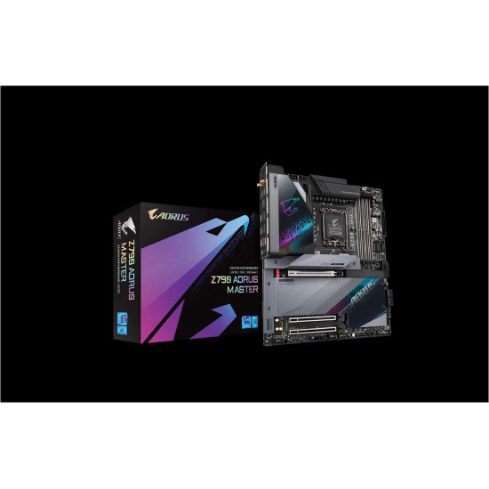 Placa de baza Gigabyte Z790 AORUS MASTER LGA 1700, Z790, PCIe Gen 5, EATX, 4x DIMM slots, DDR5 7950MHz(OC), 5 x M.2 , 4 x SATA, 10Gb LAN, WIFI 6E, DisplayPort, 11x USB, Type-C