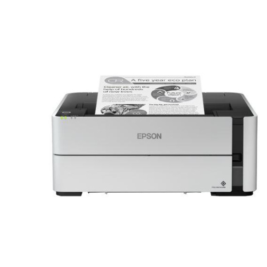 Imprimanta inkjet mono CISS Epson M1180, dimensiune A4, viteza max 39 ppm, Duplex, rezolutie printer 1200x2400dpi, alimentare hartie 250 coli, interfata: USB, Ethernet, WiFi, Wi-Fi Direct, consumabile: C13T03P14A ( 120ml) , doua recipiente de cerneala inc